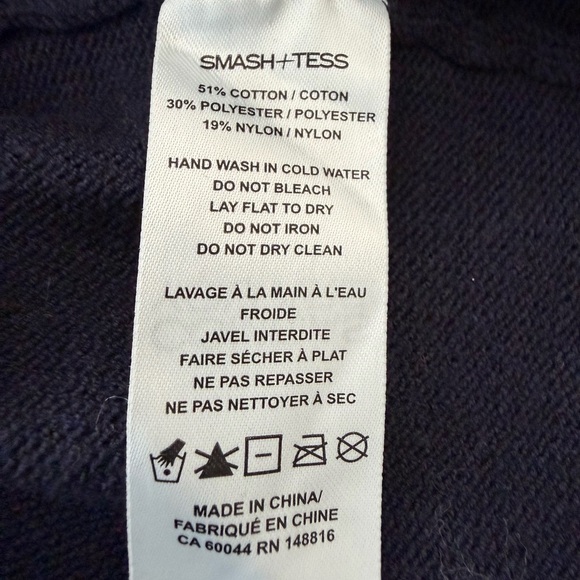 Smash and Tess Amour Navy Crew Neck Sweater Size M/L - Picture 6 of 8